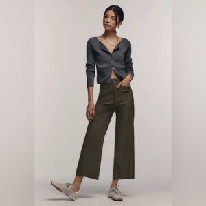 Anthropologie Maeve Colette Cropped Pant Green Size 25